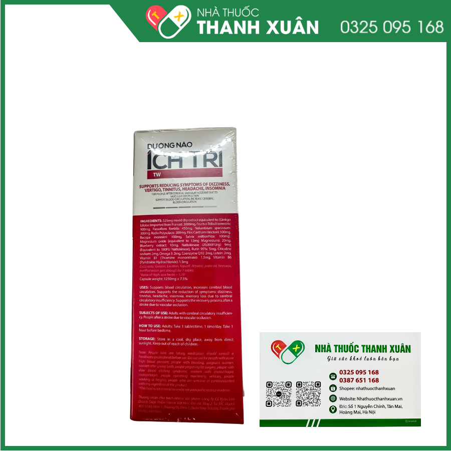 Dưỡng não Ích Trí hỗ trợ hoạt huyết, tăng cường tuần hoàn máu não